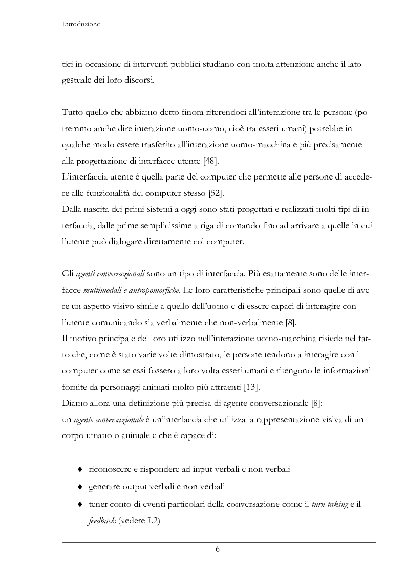 Anteprima della tesi: Analisi e sintesi dei gesti comunicativi per agenti conversazionali, Pagina 2