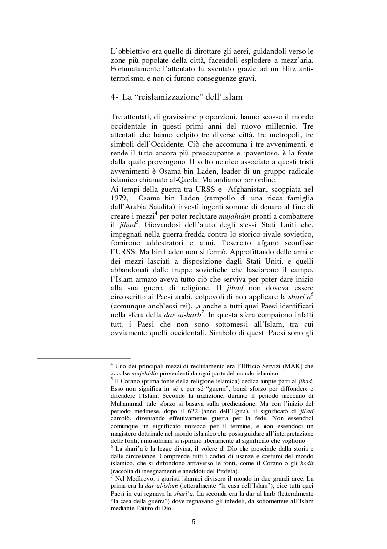 Anteprima della tesi: 11 settembre 2001 - La reazione dell'Islam in Occidente, Pagina 3