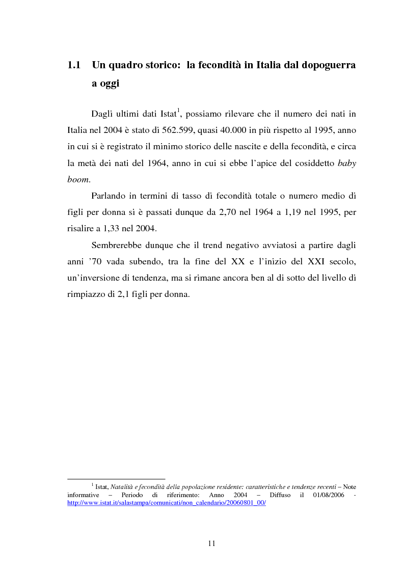 Anteprima della tesi: La fecondità in Italia: riflessioni teoriche ed evidenze empiriche in un confronto tra le province, Pagina 5