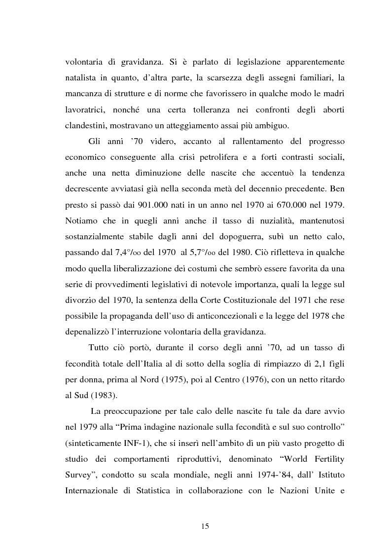 Anteprima della tesi: La fecondità in Italia: riflessioni teoriche ed evidenze empiriche in un confronto tra le province, Pagina 9