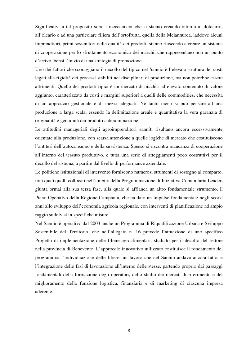 Anteprima della tesi: La valorizzazione dei prodotti tipici. Le potenzialità e gli strumenti a sostegno del comparto nel Sannio, Pagina 4