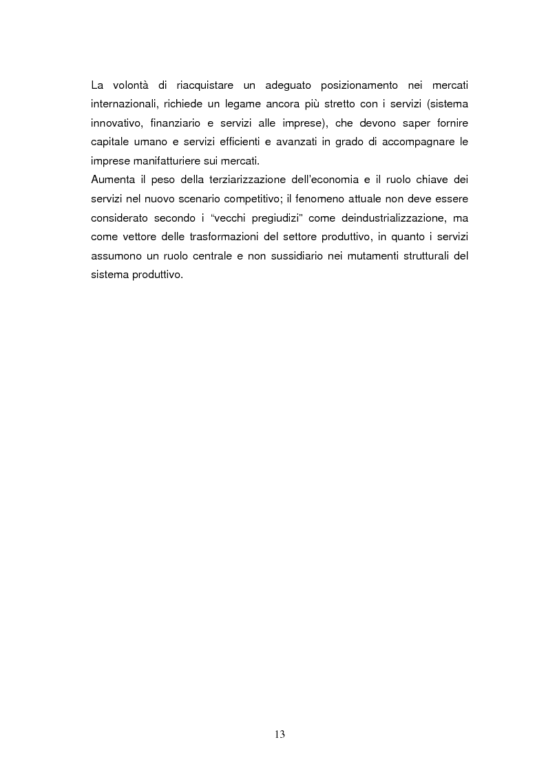Anteprima della tesi: Le dinamiche di terziarizzazione dell'economia: un'indagine comparata sulla Regione Umbria, Pagina 11