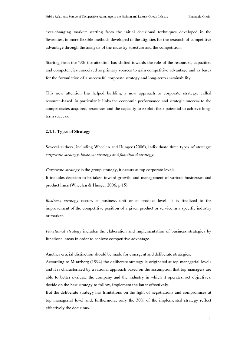 Anteprima della tesi: Public Relations: Source of Competitive Advantage in the Fashion and Luxury Goods Industry, Pagina 3