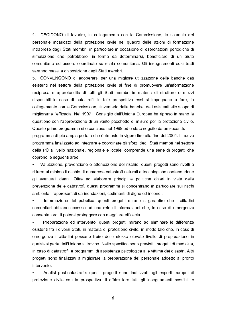Anteprima della tesi: La protezione civile nell'Unione Europea, Pagina 4