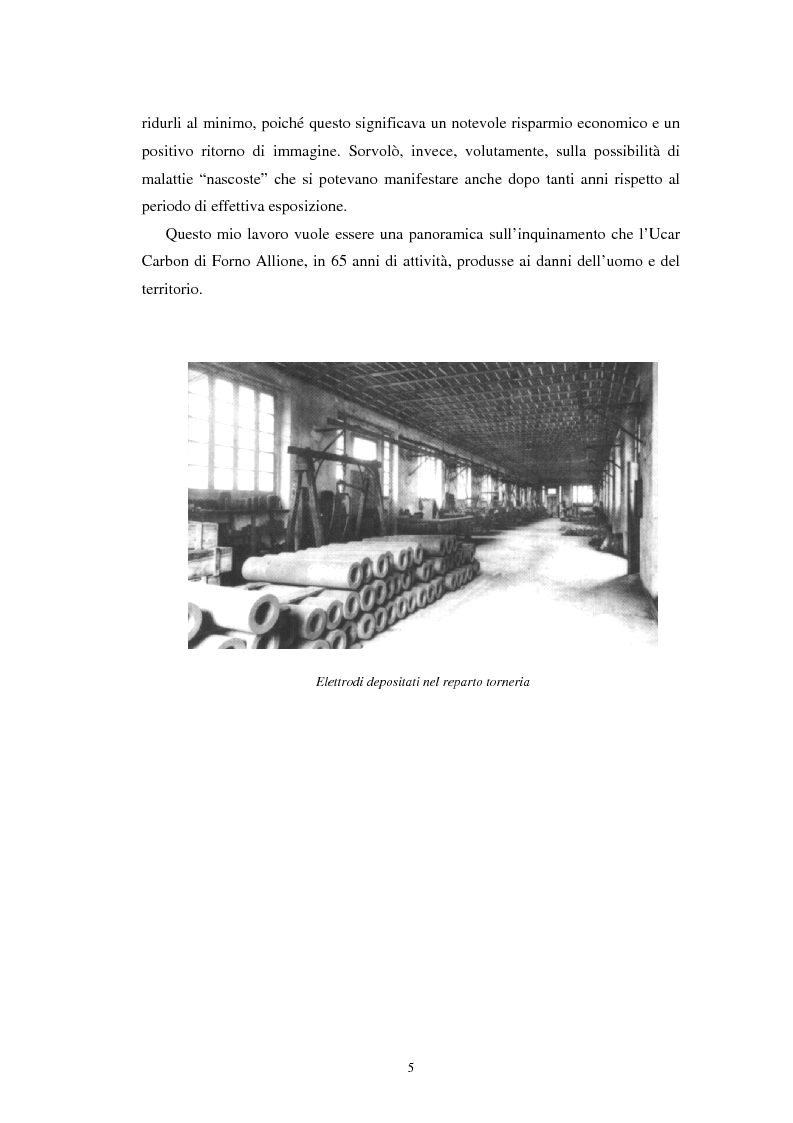 Anteprima della tesi: Inquinamento sull'uomo e sull'ambiente della Ucar Carbon di Forno Allione (BS), Pagina 3