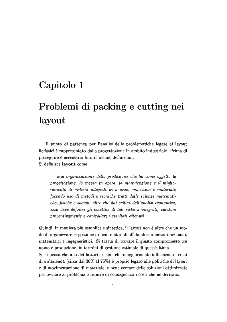 Anteprima della tesi: Modelli e algoritmi per l'ottimizzazione di layout fieristici, Pagina 3