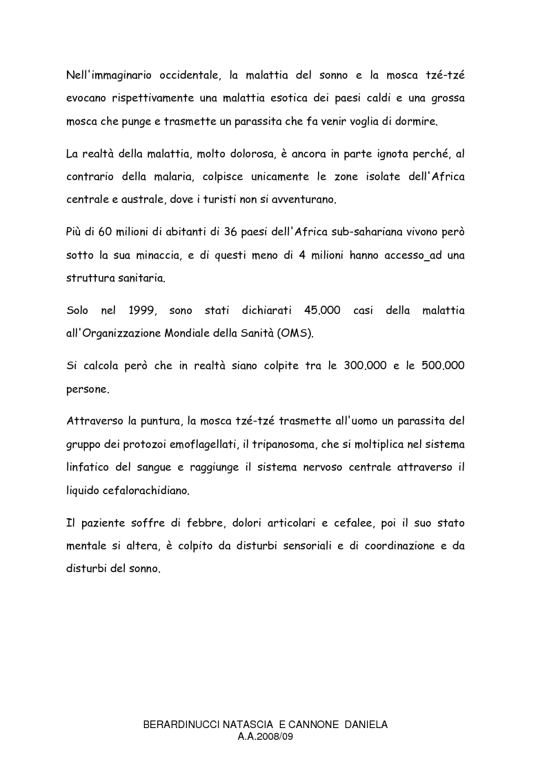 Anteprima della tesi: La trypanosomiasi africana e le complicanze neurologiche, Pagina 2