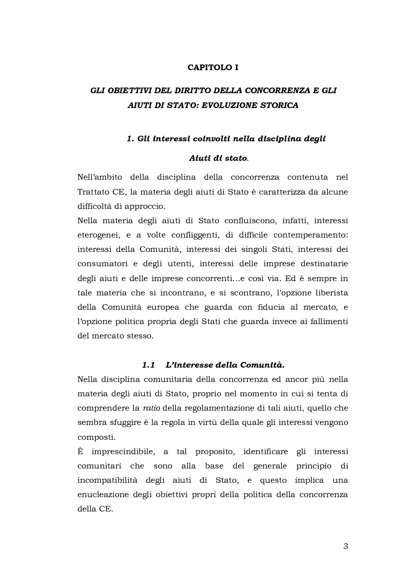 Anteprima della tesi: Gli aiuti di stato per il salvataggio e la ristrutturazione di imprese in difficoltà: il caso Alitalia, Pagina 3