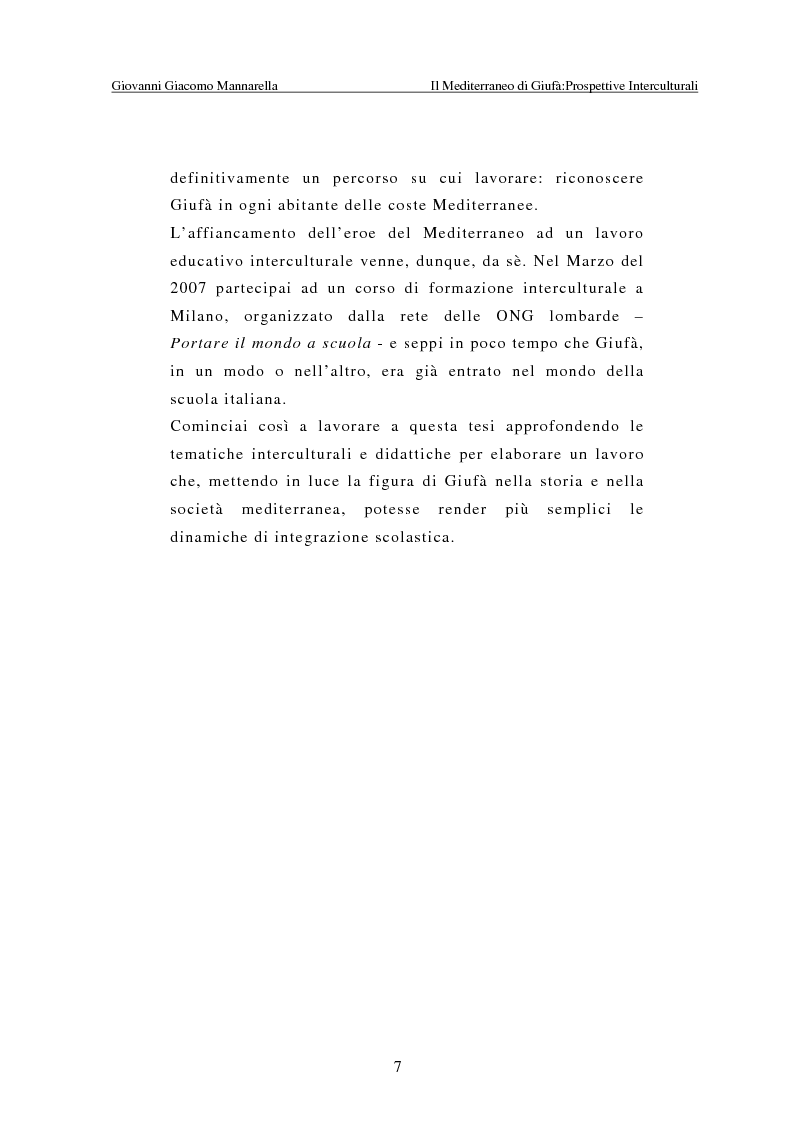 Anteprima della tesi: Il Mediterraneo di Giufà: prospettive interculturali, Pagina 3