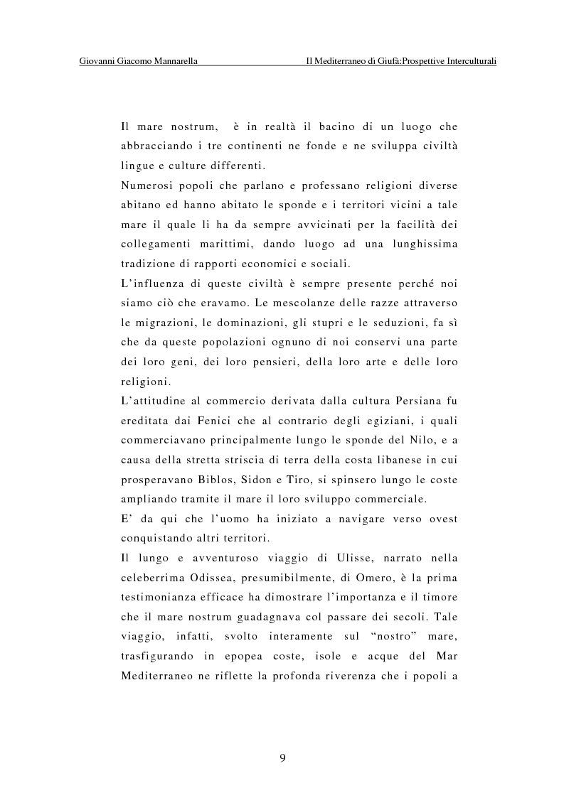 Anteprima della tesi: Il Mediterraneo di Giufà: prospettive interculturali, Pagina 5