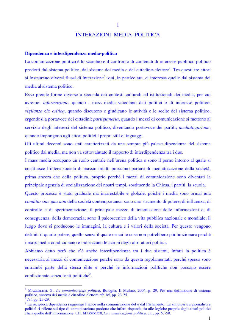 Anteprima della tesi: Le campagne elettorali italiane del 1994 e del 1996. Un’analisi comparata., Pagina 3