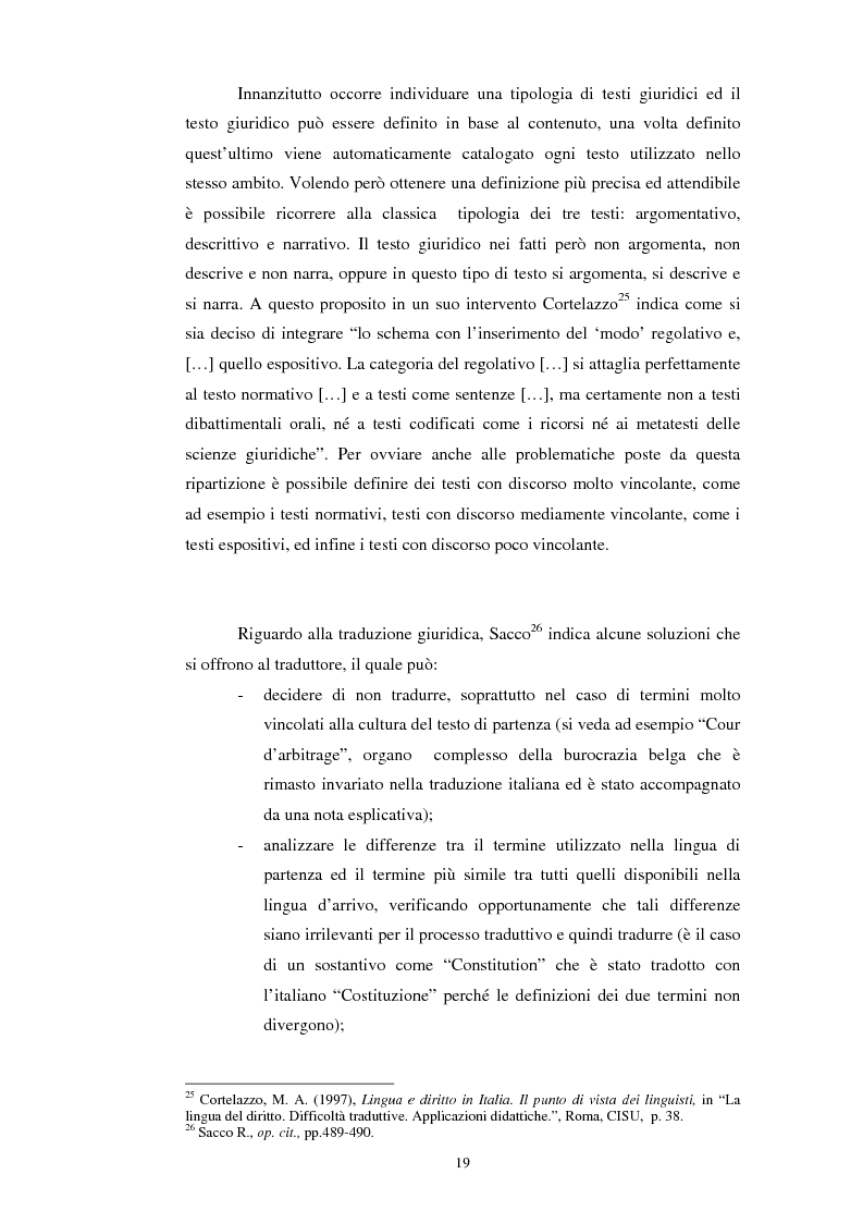Anteprima della tesi: Teoria e pratica della traduzione: la filiazione e le sentenze del ''Journal del tribunaux'', Pagina 15