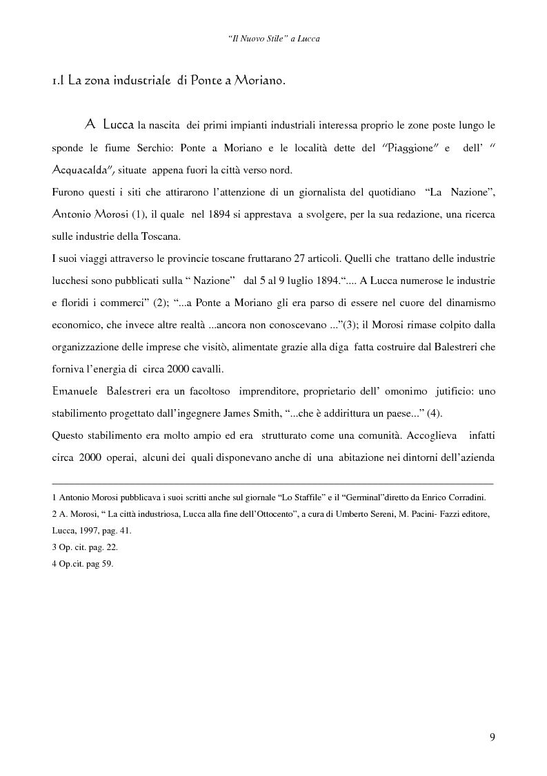 Anteprima della tesi: Il ''Nuovo Stile'' a Lucca - Gli artigiani del cemento tra fine ottocento ed inizi novecento, Pagina 7