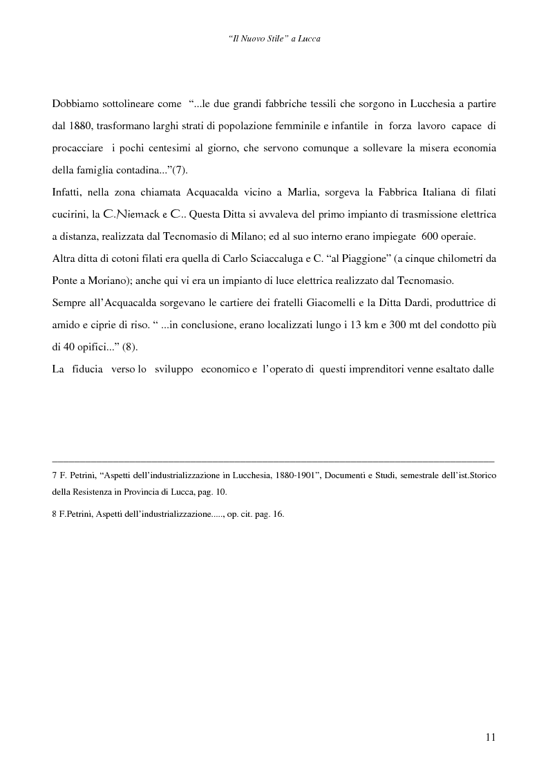 Anteprima della tesi: Il ''Nuovo Stile'' a Lucca - Gli artigiani del cemento tra fine ottocento ed inizi novecento, Pagina 9