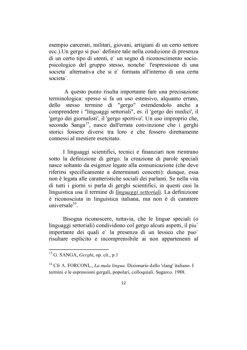 Anteprima della tesi: Il gergo giovanile in italiano - Analisi lessicale, morfosintattica ed i problemi di traduzione in lingua araba in ''Jack Frusciante è uscito dal gruppo'' di Enrico Brizzi ed ''Esco a fare due passi'' di Fabio Volo, Pagina 6