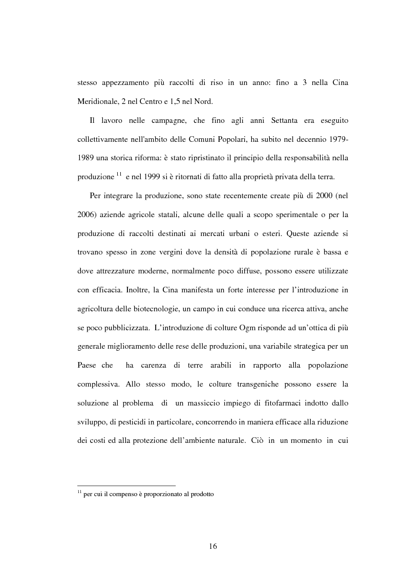 Anteprima della tesi: Prodotti agroalimentari: rapporti Italia-Cina. Il commercio, il rischio della concorrenza e le opportunità di un nuovo mercato, Pagina 10