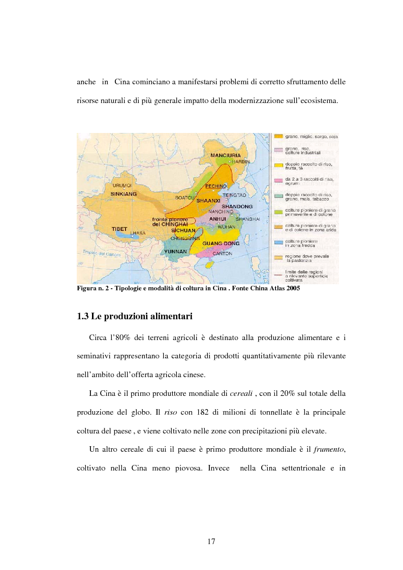 Anteprima della tesi: Prodotti agroalimentari: rapporti Italia-Cina. Il commercio, il rischio della concorrenza e le opportunità di un nuovo mercato, Pagina 11