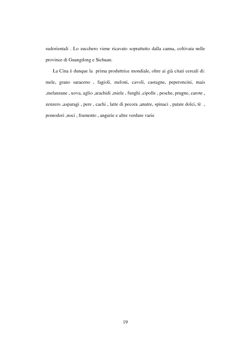 Anteprima della tesi: Prodotti agroalimentari: rapporti Italia-Cina. Il commercio, il rischio della concorrenza e le opportunità di un nuovo mercato, Pagina 13