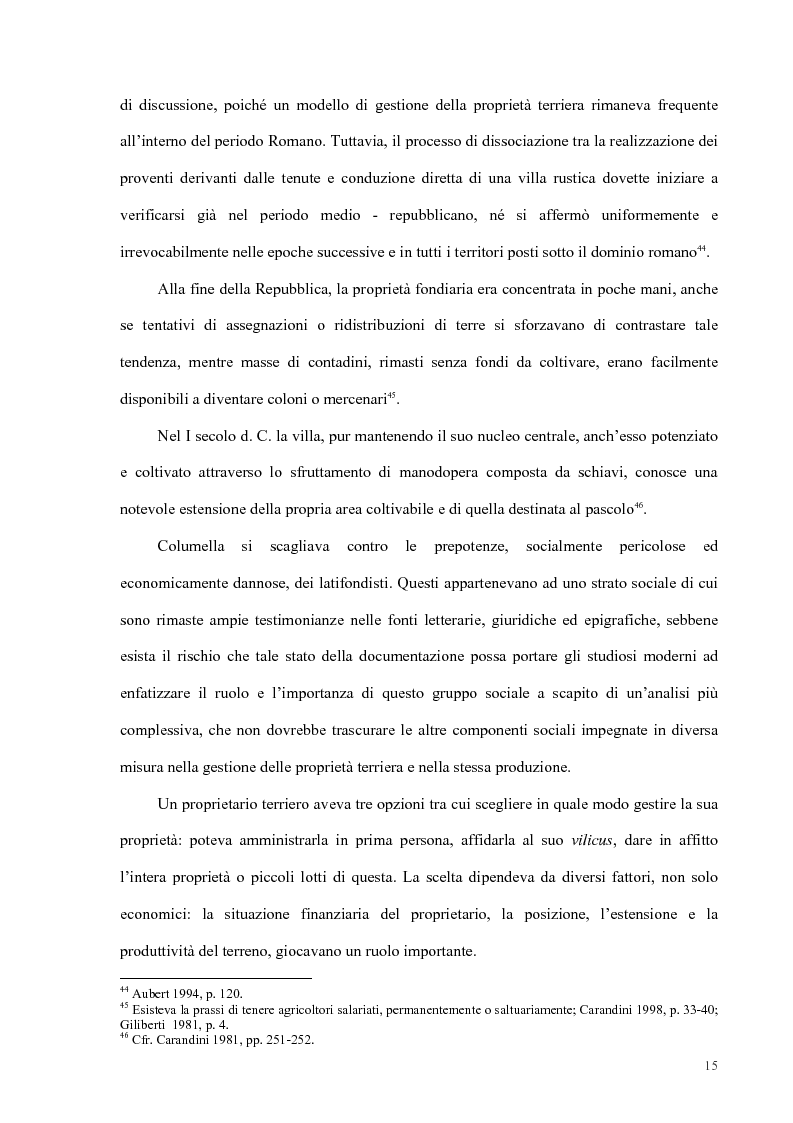 Anteprima della tesi: Organizzazione del lavoro nelle proprietà rurali in età Imperiale (con particolare attenzione al personale epigraficamente attestato in Puglia), Pagina 12