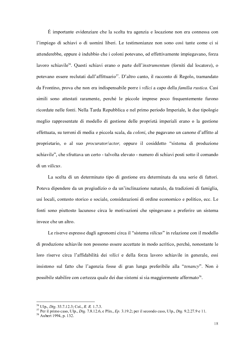 Anteprima della tesi: Organizzazione del lavoro nelle proprietà rurali in età Imperiale (con particolare attenzione al personale epigraficamente attestato in Puglia), Pagina 15