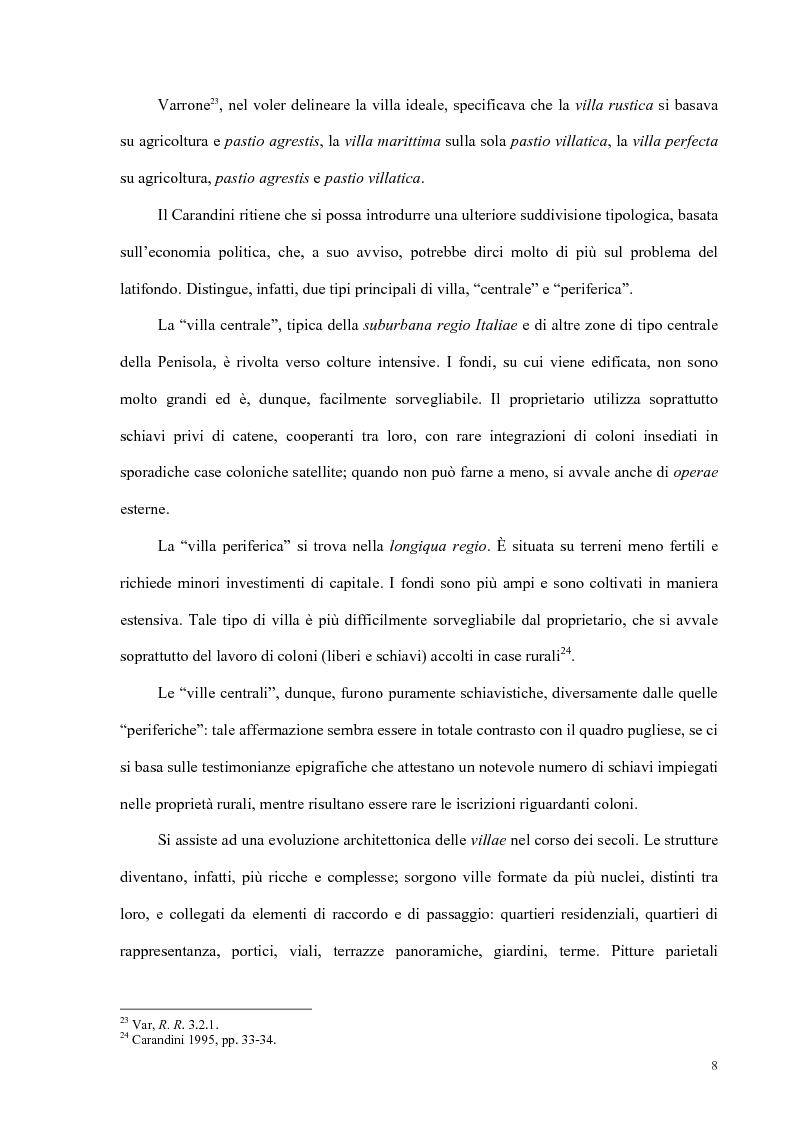 Anteprima della tesi: Organizzazione del lavoro nelle proprietà rurali in età Imperiale (con particolare attenzione al personale epigraficamente attestato in Puglia), Pagina 5