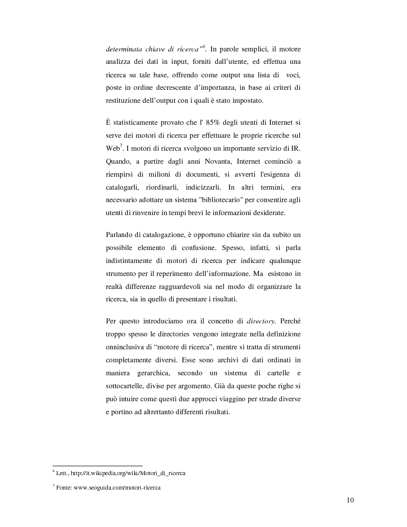Anteprima della tesi: Search Engine Optimization nell'evoluzione dei motori di ricerca e nel Web semantico, Pagina 4