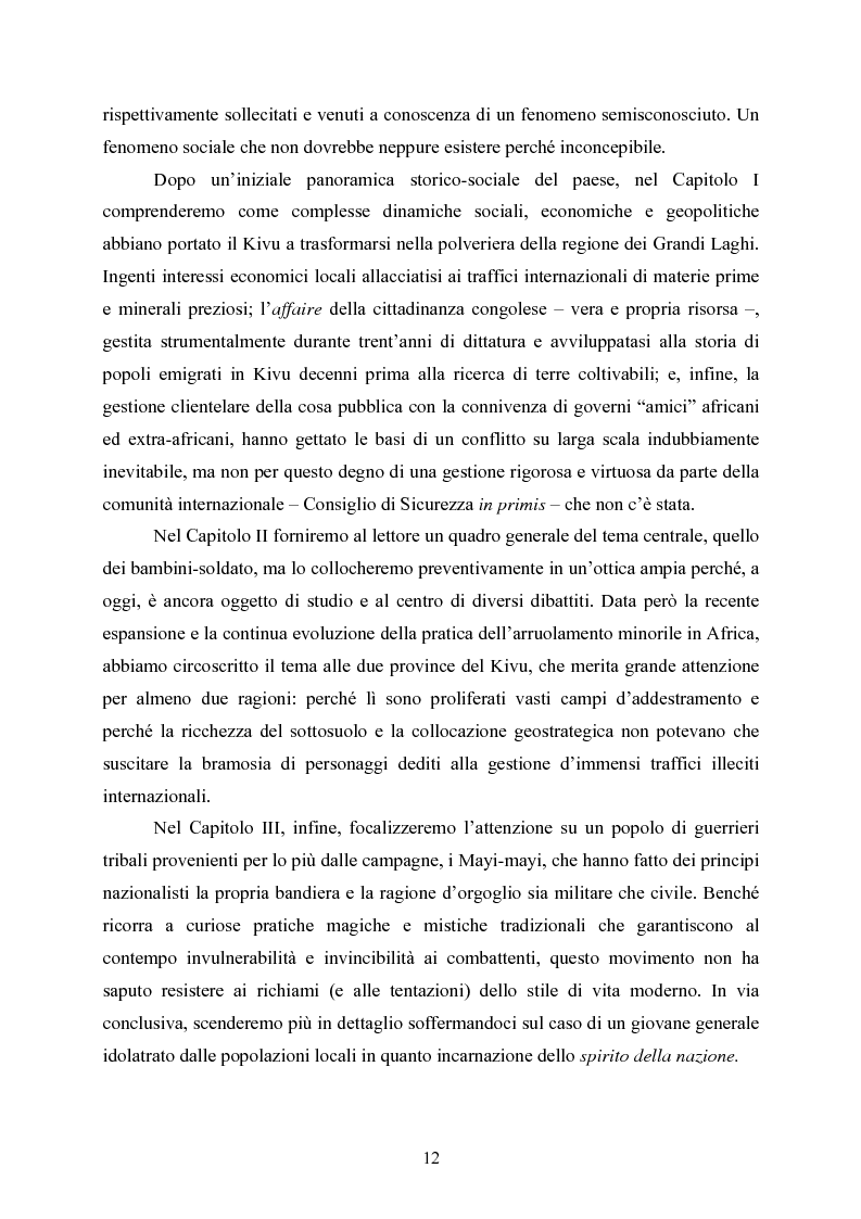 Anteprima della tesi: “Kadogo”: bambini-soldato della Repubblica Democratica del Congo. Il caso dei Mayi-mayi in Kivu, Pagina 10