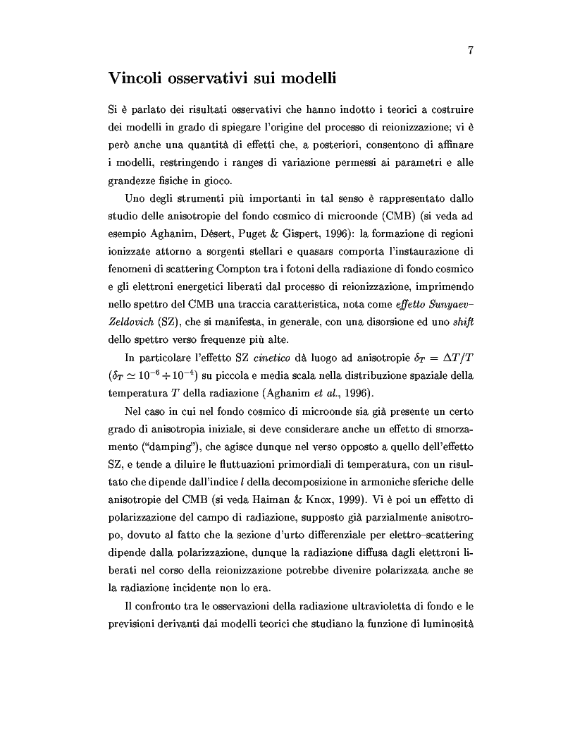 Anteprima della tesi: Il ruolo dei quasars nel processo di reionizzazione dell'universo, Pagina 5