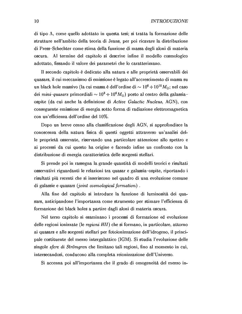 Anteprima della tesi: Il ruolo dei quasars nel processo di reionizzazione dell'universo, Pagina 8