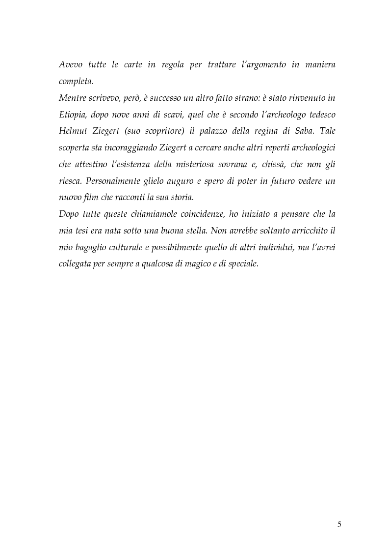 Anteprima della tesi: La regina di Saba: rielaborazione cinematografica di un tema mitico, Pagina 3