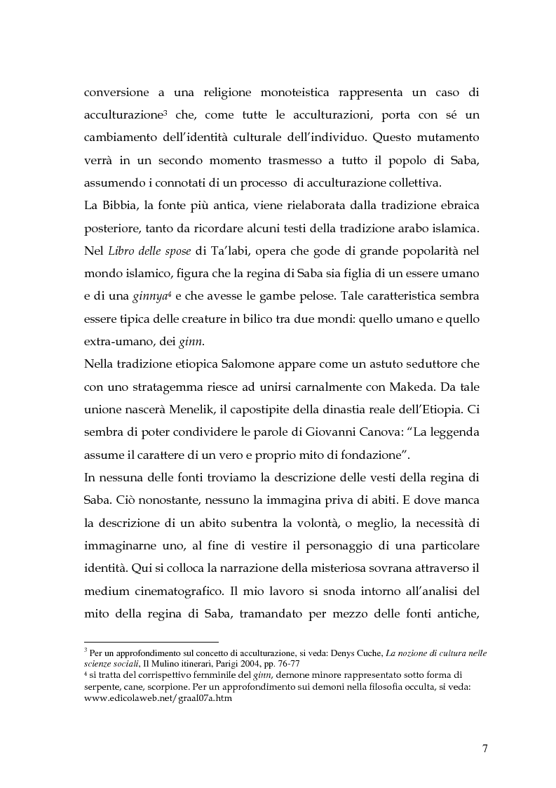 Anteprima della tesi: La regina di Saba: rielaborazione cinematografica di un tema mitico, Pagina 5