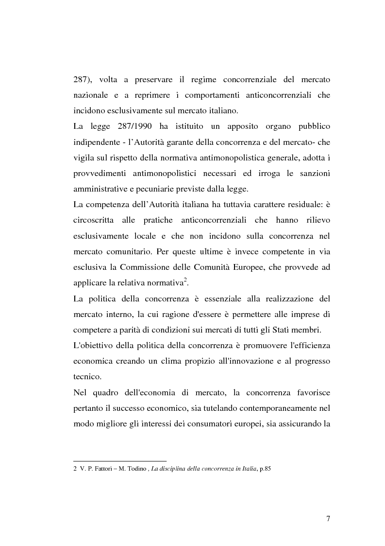 Anteprima della tesi: Le intese verticali nell'ambito della legge antitrust, Pagina 5