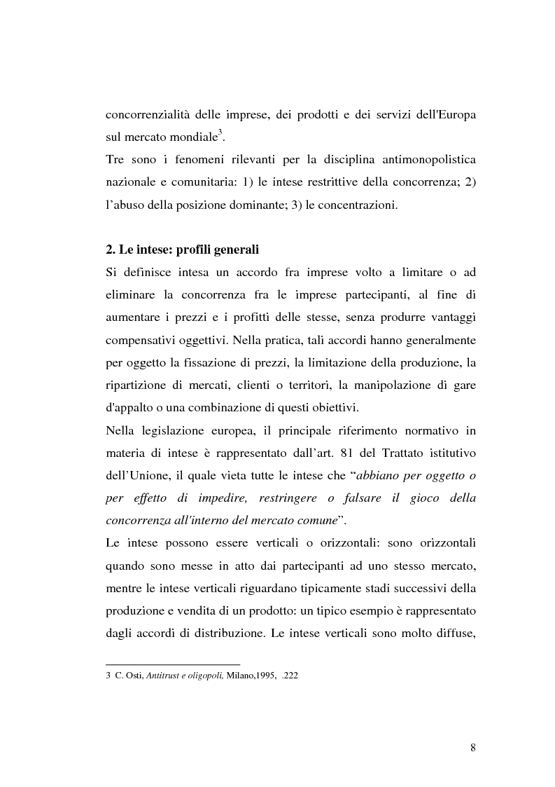 Anteprima della tesi: Le intese verticali nell'ambito della legge antitrust, Pagina 6