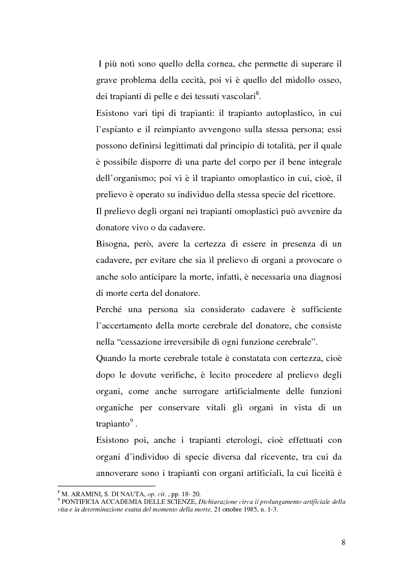 Anteprima della tesi: Problemi biogiuridici dei trapianti di organi, Pagina 5