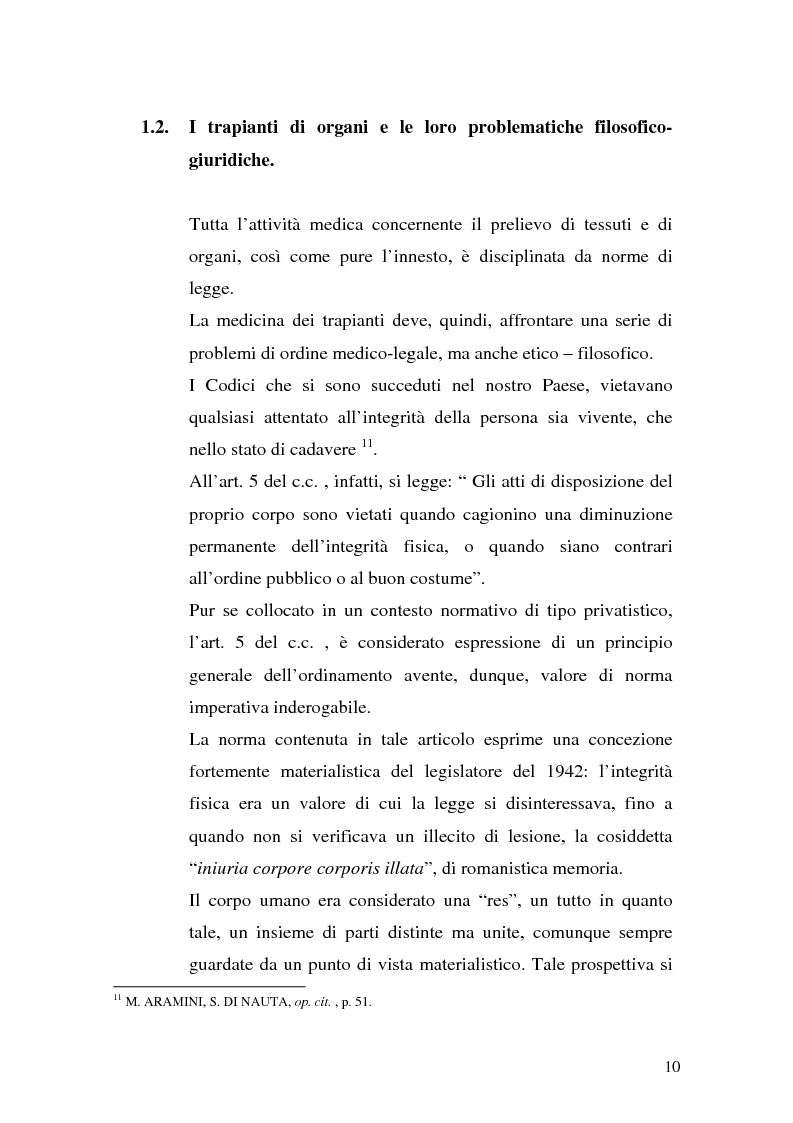 Anteprima della tesi: Problemi biogiuridici dei trapianti di organi, Pagina 7