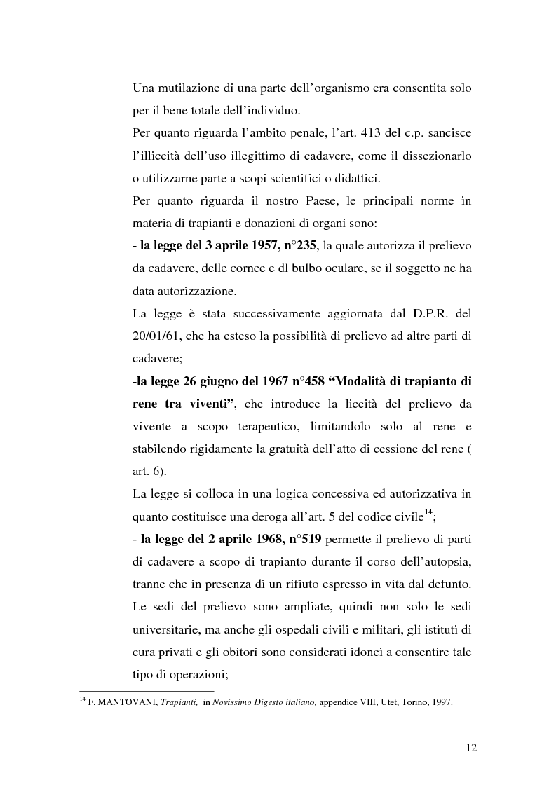 Anteprima della tesi: Problemi biogiuridici dei trapianti di organi, Pagina 9