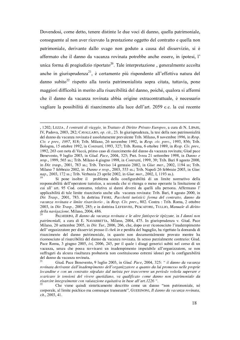 Anteprima della tesi: Il danno da vacanza rovinata come danno non patrimoniale da inadempimento contrattuale, Pagina 14