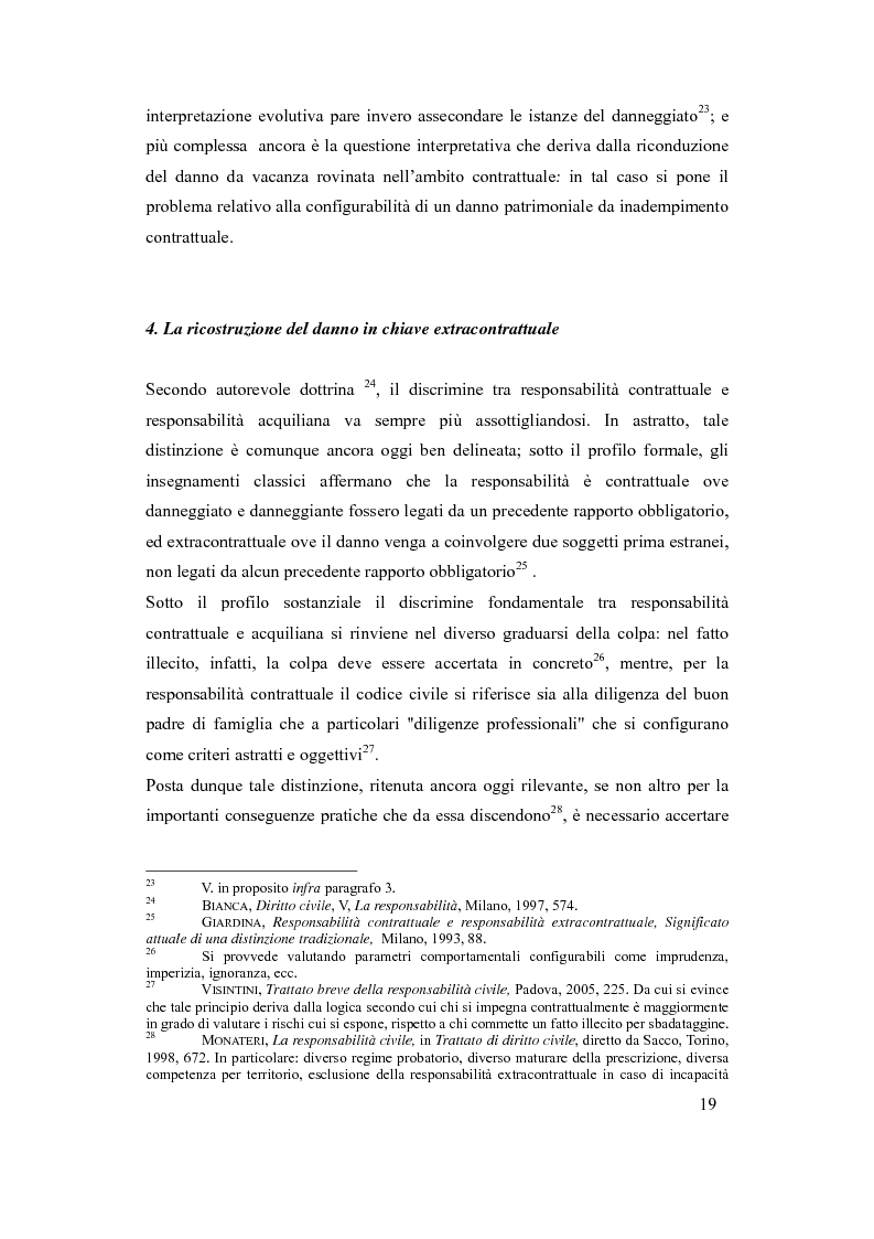 Anteprima della tesi: Il danno da vacanza rovinata come danno non patrimoniale da inadempimento contrattuale, Pagina 15