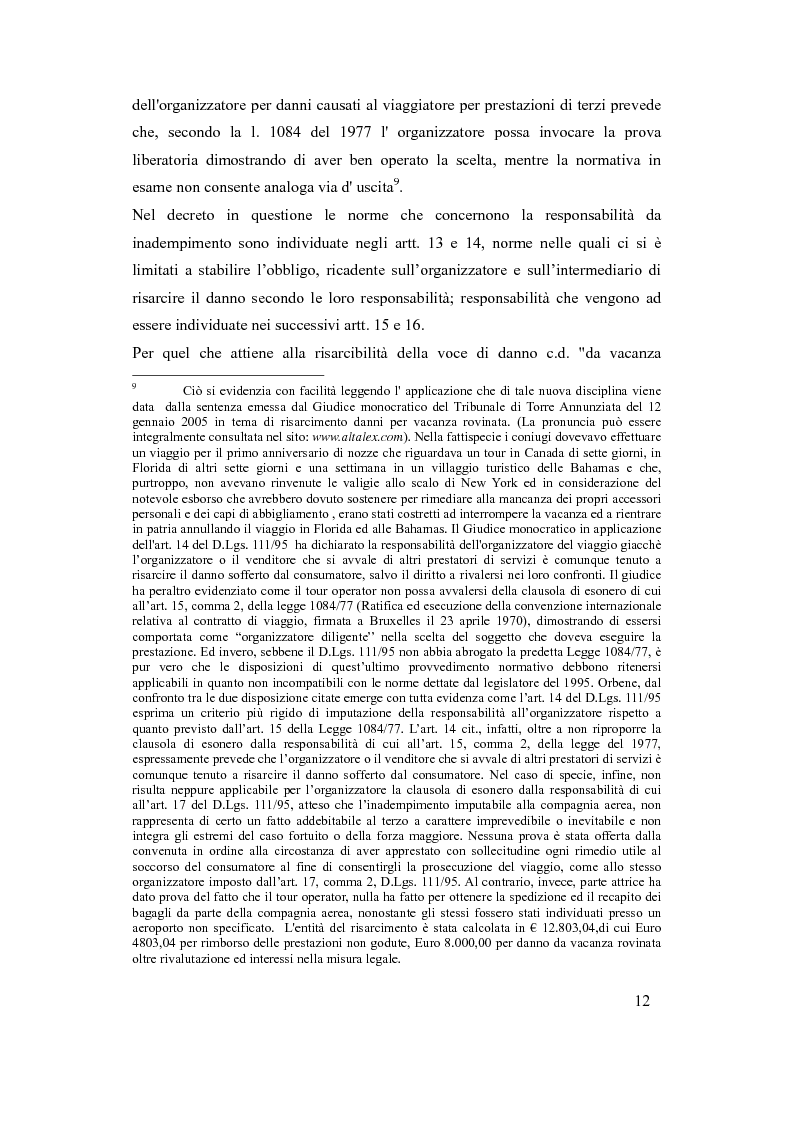 Anteprima della tesi: Il danno da vacanza rovinata come danno non patrimoniale da inadempimento contrattuale, Pagina 8