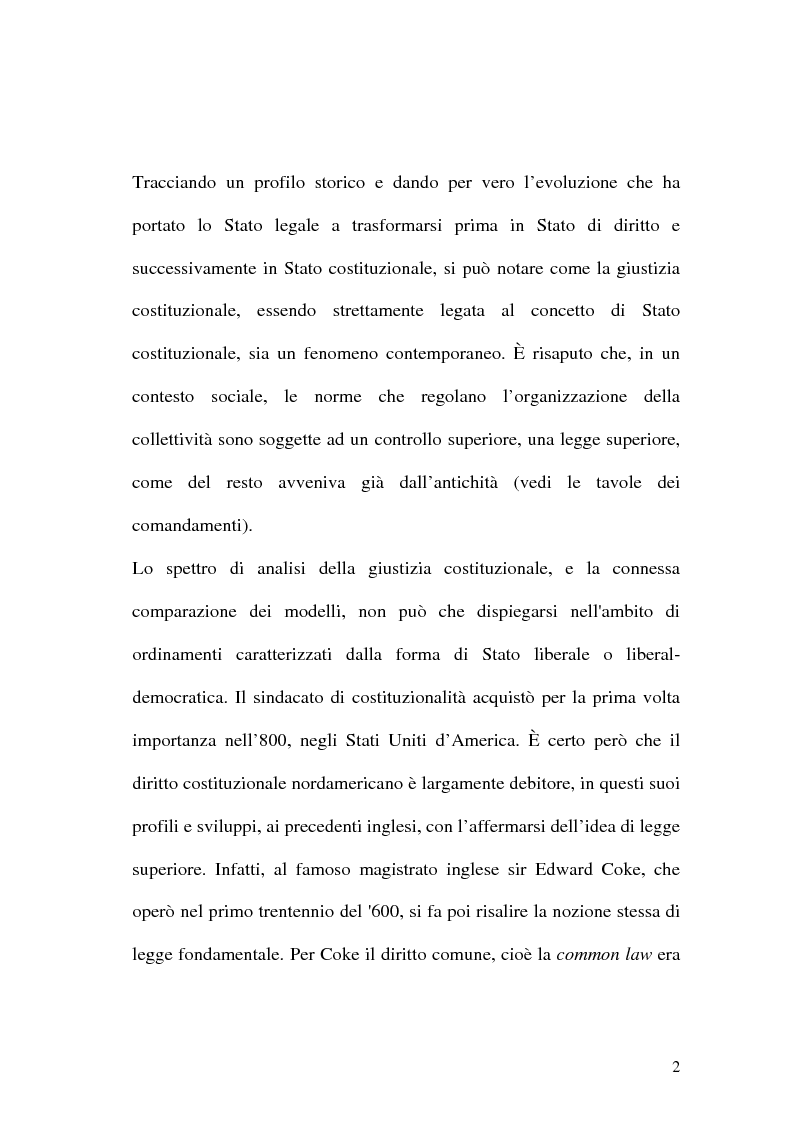 Anteprima della tesi: Giustizia costituzionale nel diritto comparato, Pagina 2