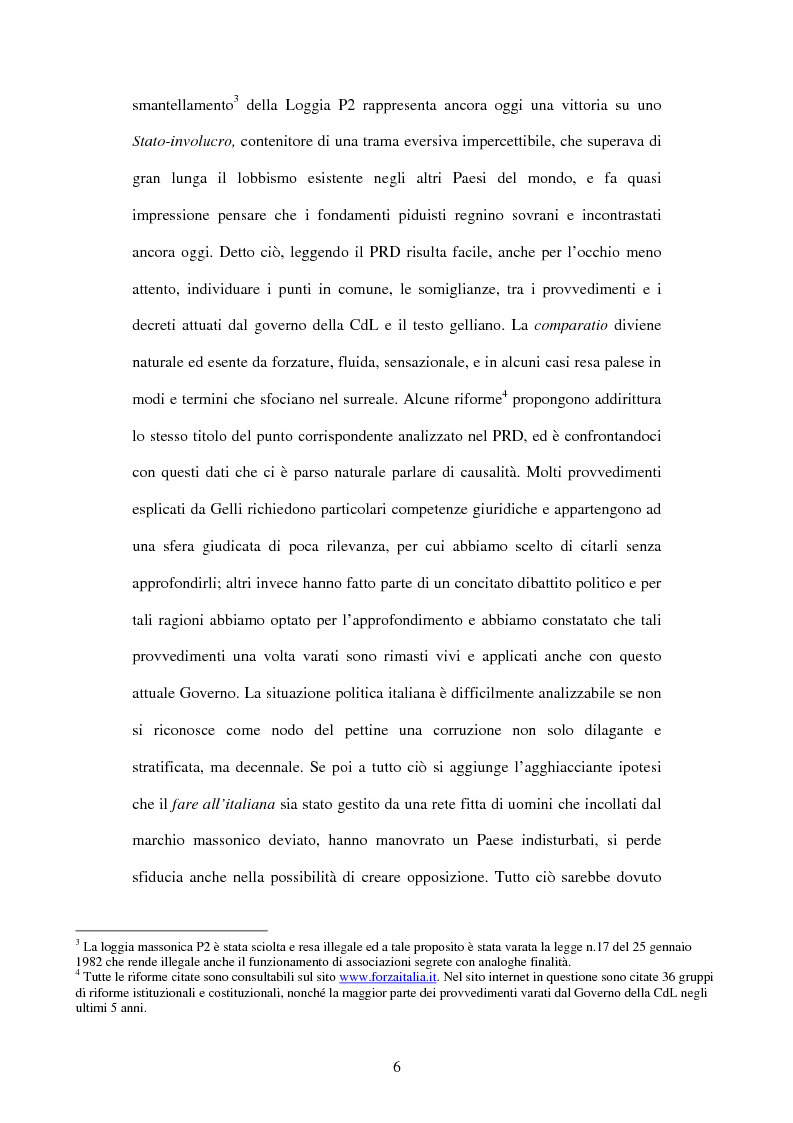 Anteprima della tesi: Il Piano di Rinascita democratica nei giornali e negli atti parlamentari - Causalità e casualità politiche nell'Italia post piduista, Pagina 3
