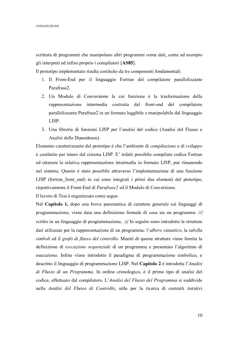 Anteprima della tesi: Analisi di un ambiente simbolico per lo sviluppo di un compilatore parallelizzante, Pagina 4
