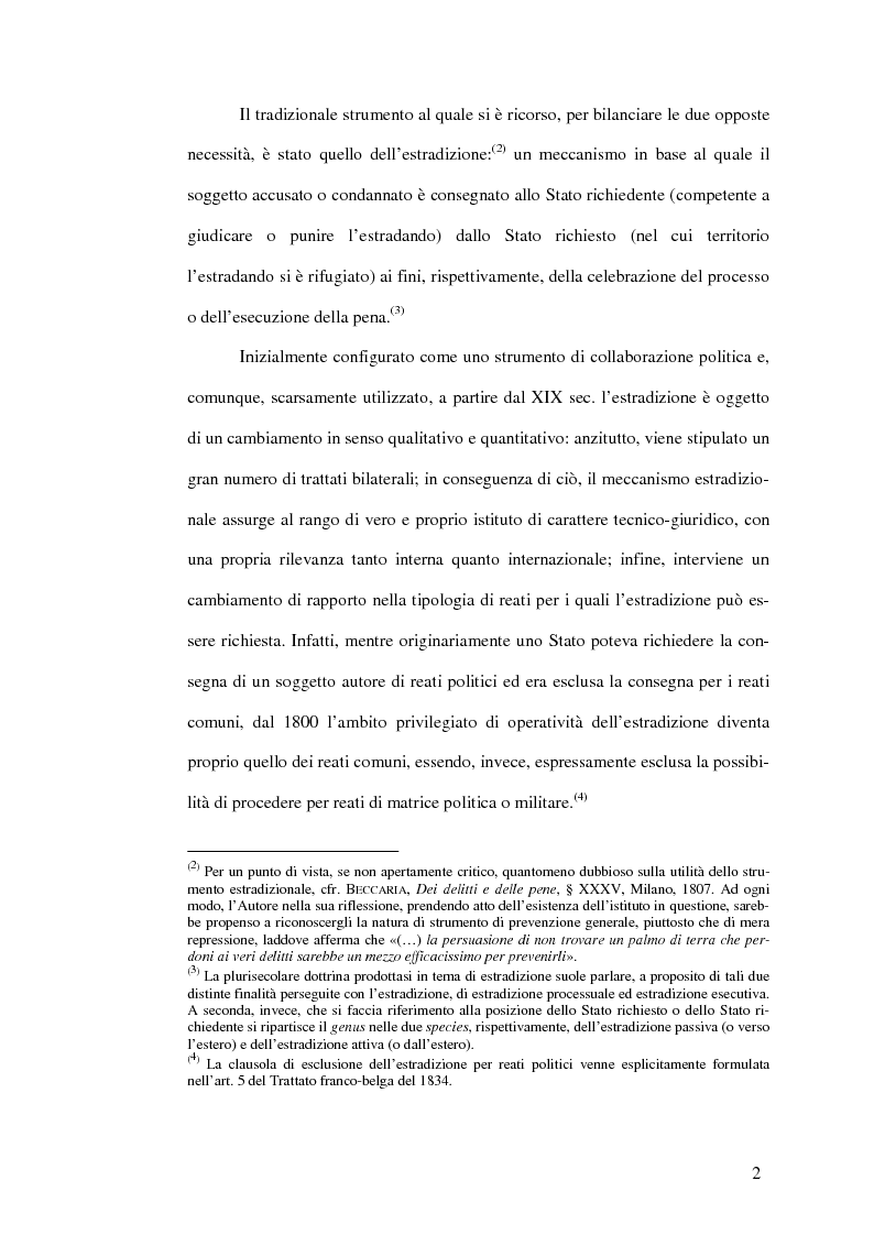 Anteprima della tesi: Il mandato d'arresto europeo. I profili sostanziali della cooperazione degli Stati membri dell'Unione Europea in materia penale tra disciplina comunitaria e principi di garanzia., Pagina 6