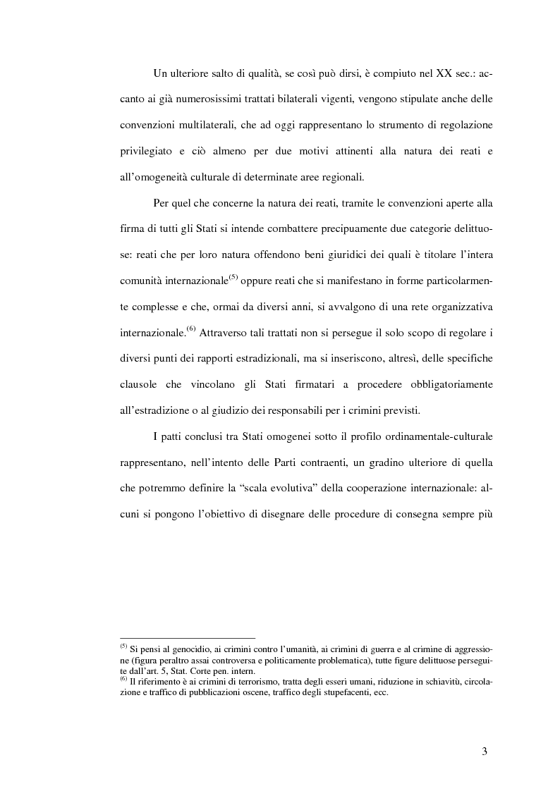 Anteprima della tesi: Il mandato d'arresto europeo. I profili sostanziali della cooperazione degli Stati membri dell'Unione Europea in materia penale tra disciplina comunitaria e principi di garanzia., Pagina 7