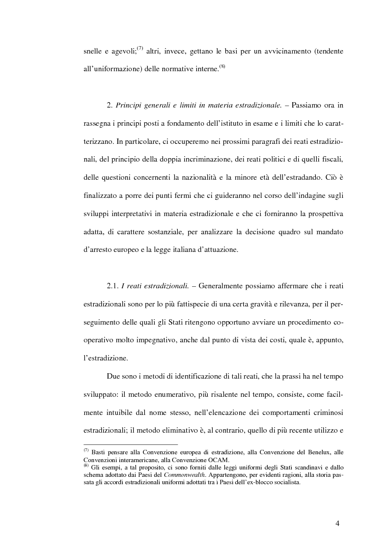 Anteprima della tesi: Il mandato d'arresto europeo. I profili sostanziali della cooperazione degli Stati membri dell'Unione Europea in materia penale tra disciplina comunitaria e principi di garanzia., Pagina 8