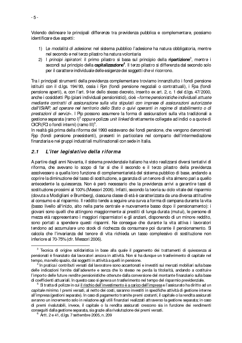 Anteprima della tesi: Fondi pensione: disciplina giuridica, valutazione finanziaria e vantaggi per gli iscritti, Pagina 2