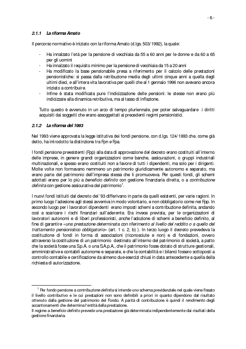 Anteprima della tesi: Fondi pensione: disciplina giuridica, valutazione finanziaria e vantaggi per gli iscritti, Pagina 3