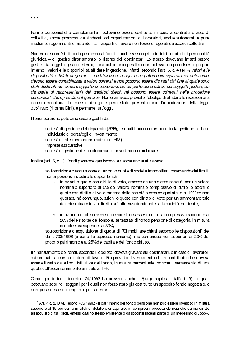 Anteprima della tesi: Fondi pensione: disciplina giuridica, valutazione finanziaria e vantaggi per gli iscritti, Pagina 4