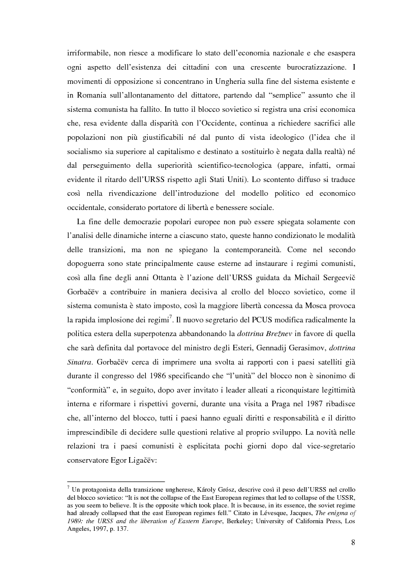 Anteprima della tesi: Il processo di transizione in Ungheria e Romania, Pagina 4