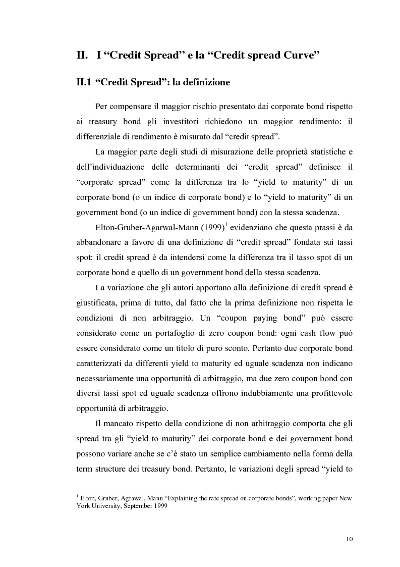 Anteprima della tesi: Le determinanti e l’hedging dei credit spread con le opzioni put europee su indice: una verifica empirica, Pagina 10